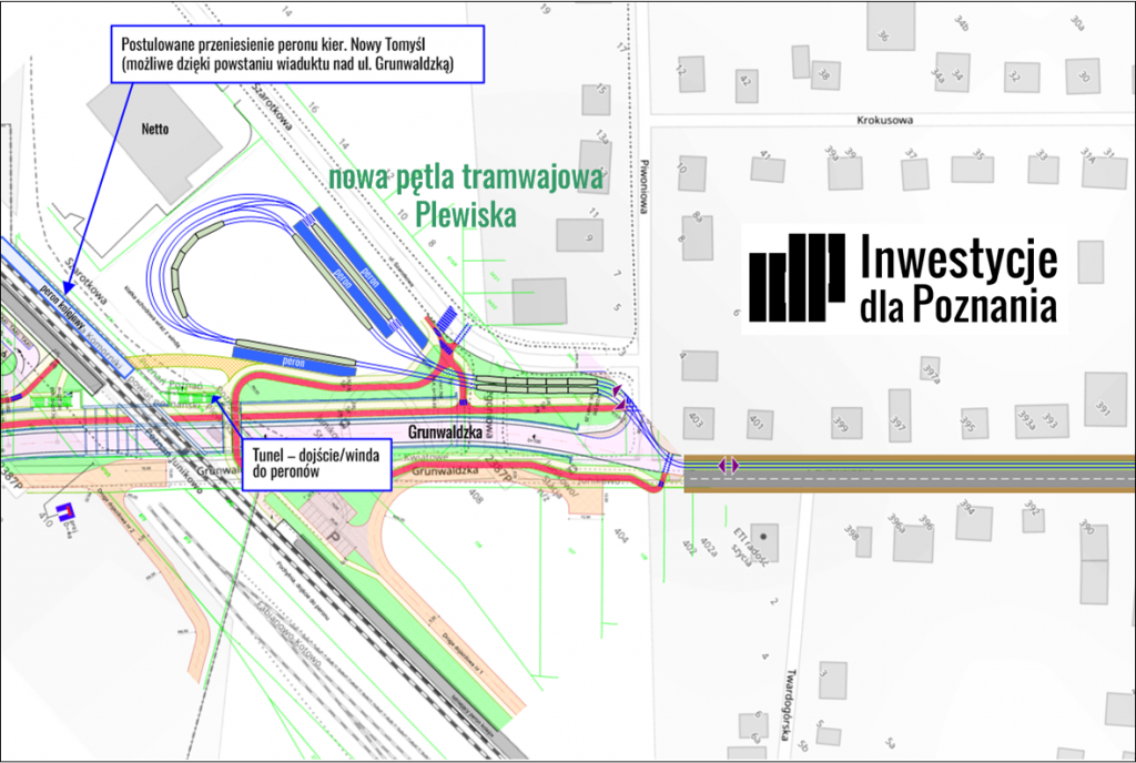 Rysunek 4: schemat przykładowego kształtu pętli tramwajowej “Plewiska” (grafika: Jacek Jarzina, IdP)