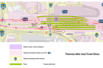 Układ peronów Poznan Główny planowany